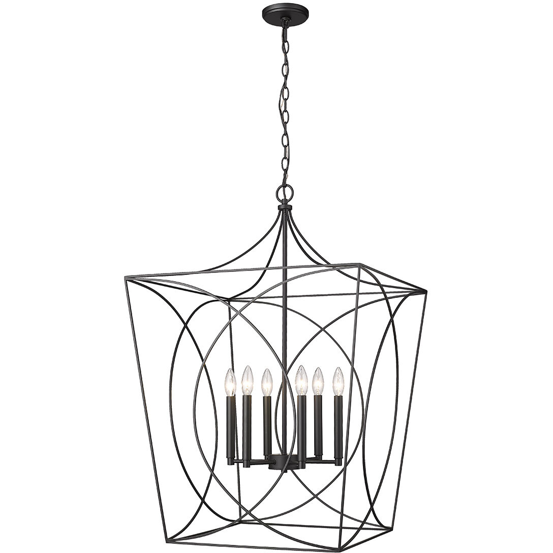 Tracy 6 Light 24 inch Matte Black Pendant Ceiling Light